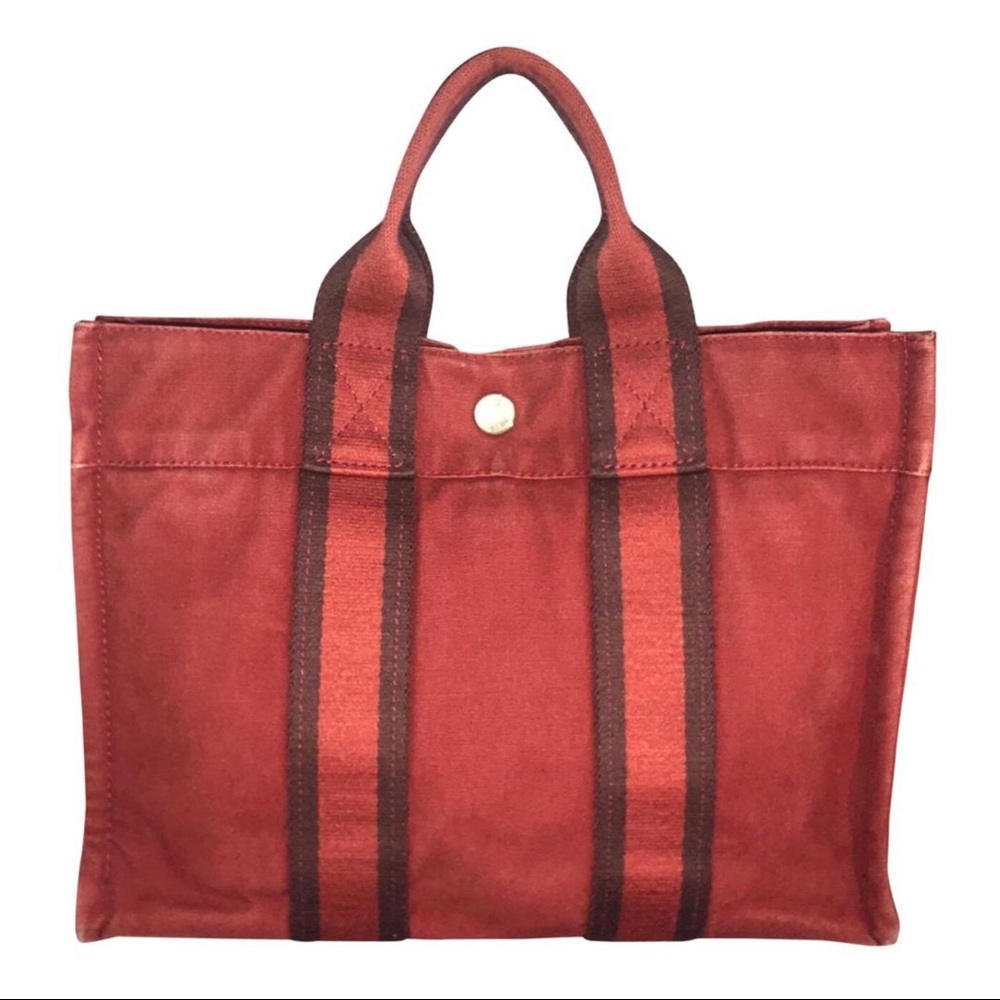Hermés Paris Four Toute Purse Hand Tote Bag RARE Red